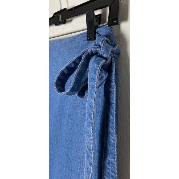 The Fifth Label Women's Infinity Skirt Classic Blue Denim Wrap Waist Stretch NWT - Picture 4 of 11